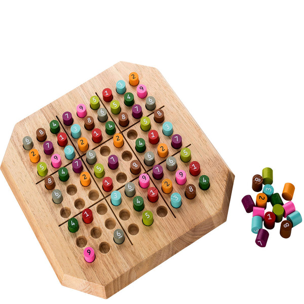 Sudoku aus Holz - Brettspiel - Konzentration-, Denk- und Strategiespiel - Förderung der Logik und Mathematik